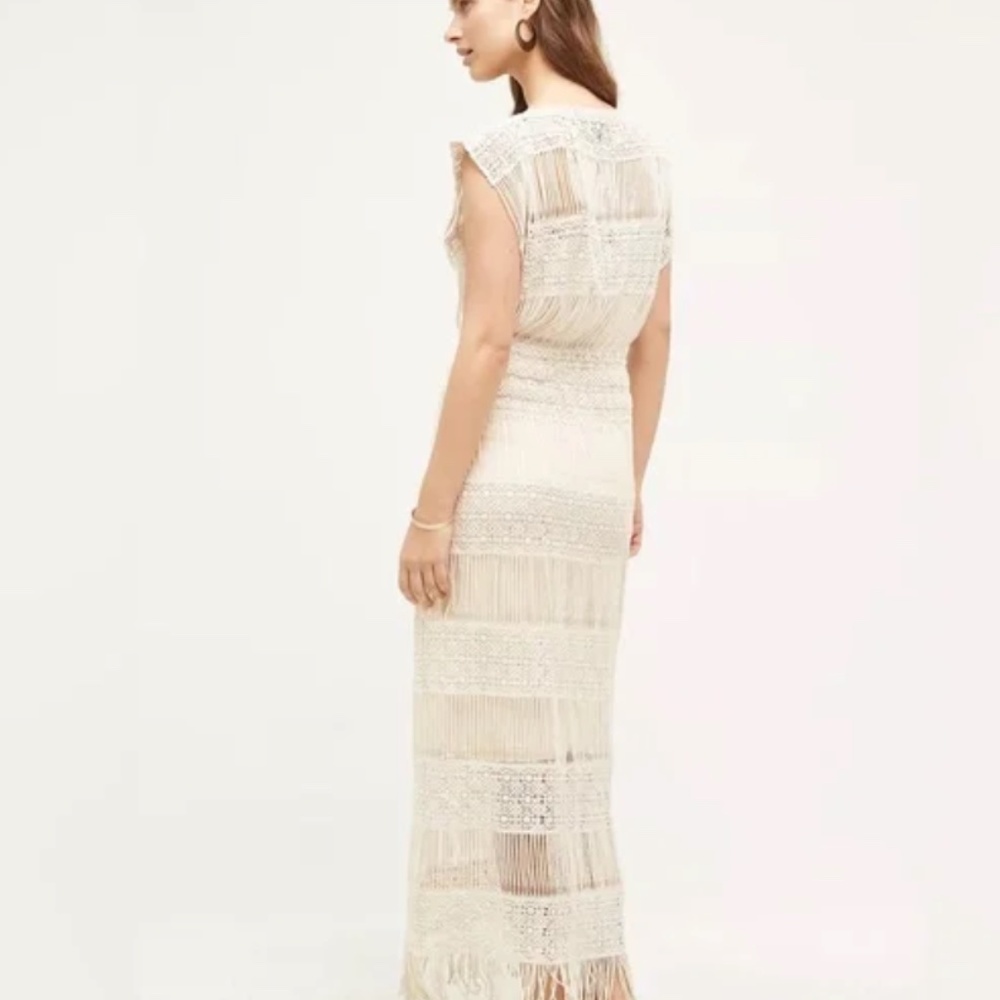 Callahan Cream Fringe Maxi Dress - Picture 2 of 16